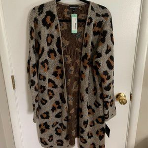 Fortune + Ivy Karrie Long Sleeve Cardigan, Leopard